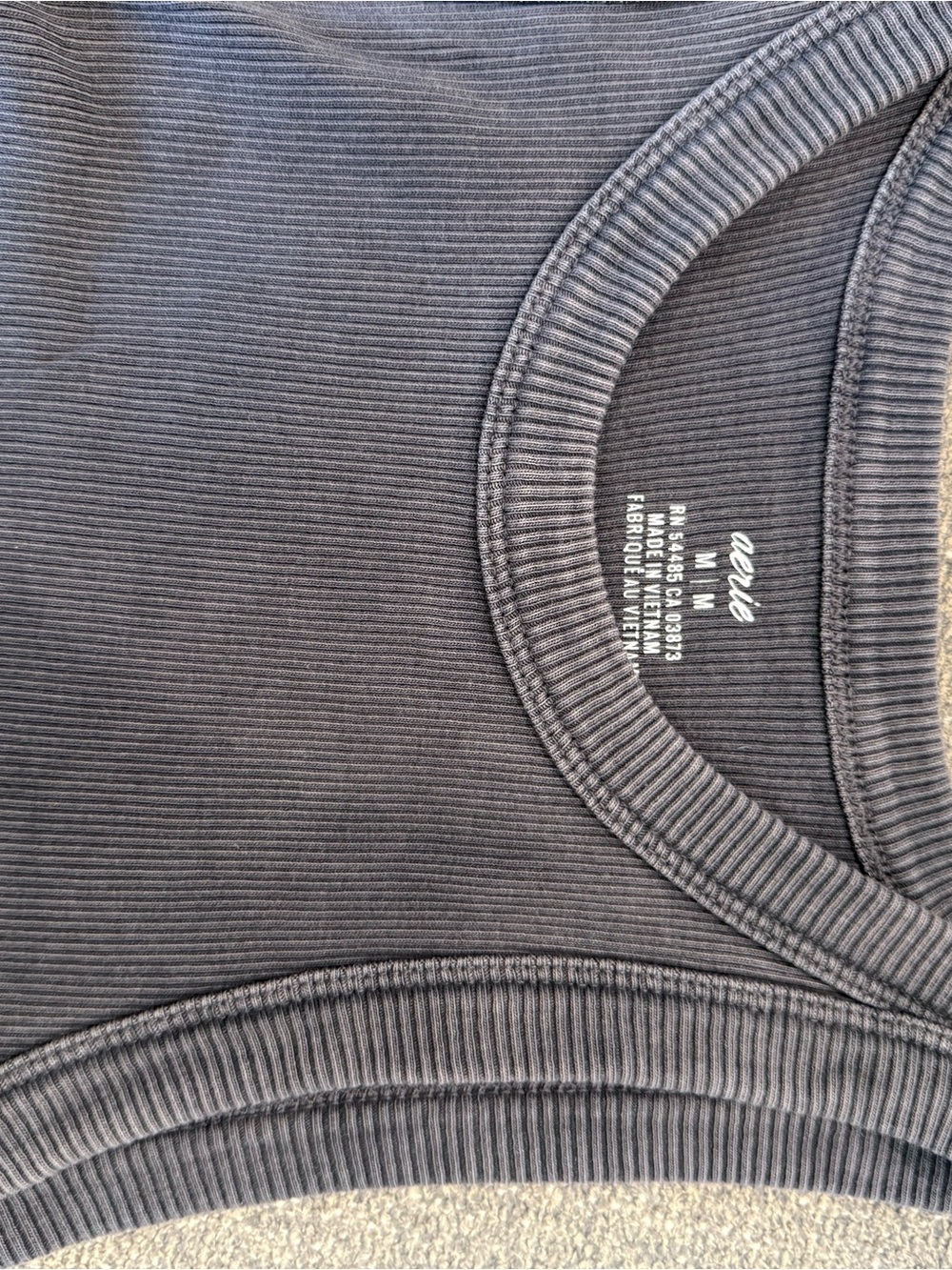 Aerie cropped Basic Ribbed Tank Top - Dark Charcoal - Picture 2 of 3